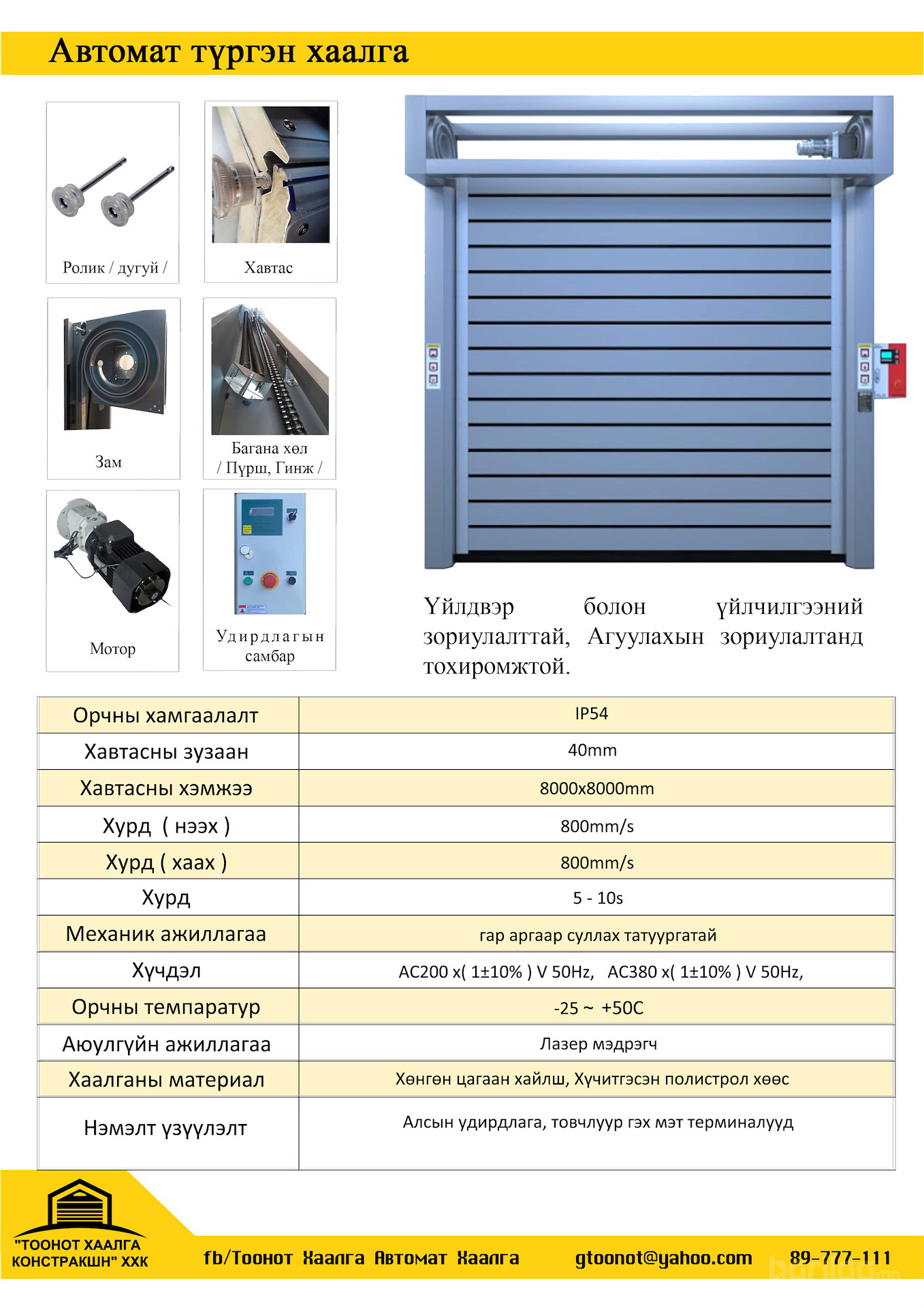Автомат түргэн хаалга