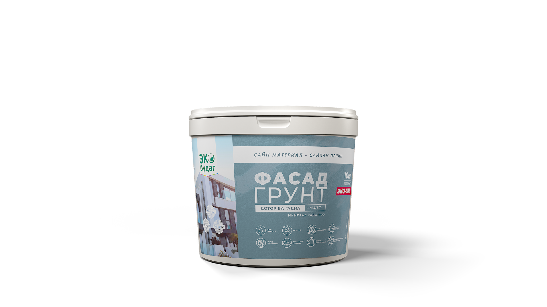 Фасад грунт ЭКО-302  (дотор ба гадна, матт, минерал гадаргуу)