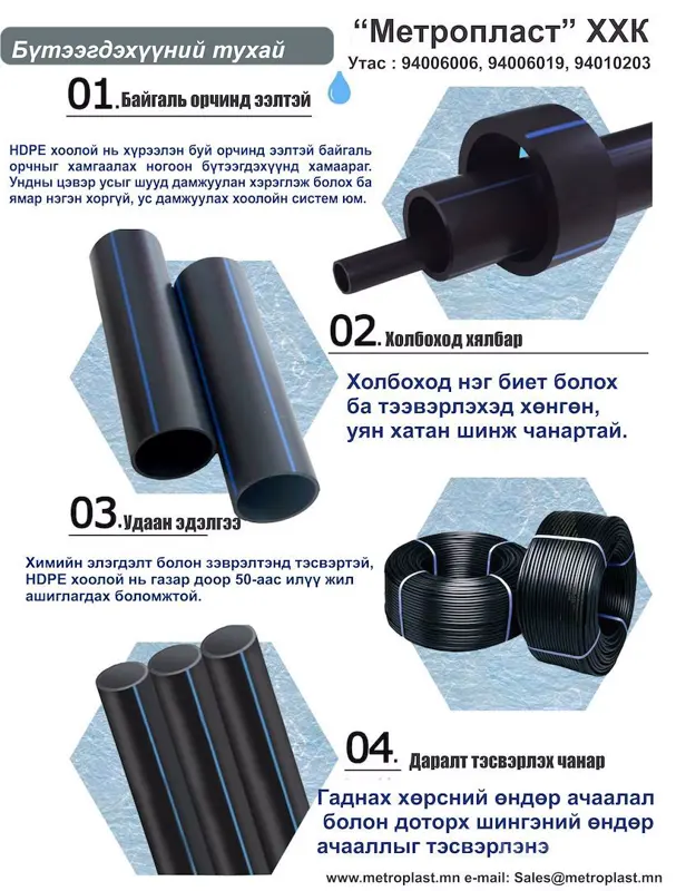 #HDPE #хуванцар #хоолой. Шинж чанарууд