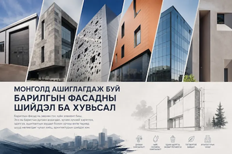 МОНГОЛД АШИГЛАГДАЖ БУЙ БАРИЛГЫН ФАСАДНЫ ШИЙДЭЛ БА ХУВЬСАЛ